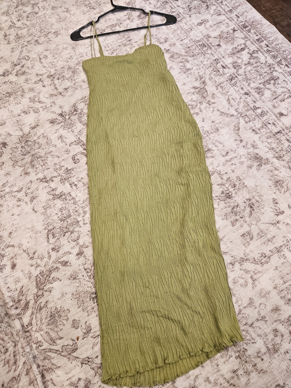 Astr Olive Green Maxi Dress with Spaghetti Straps